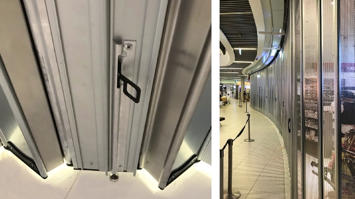 Protector sliding folding shutter FoldingPACK® for BUD Budapest airport